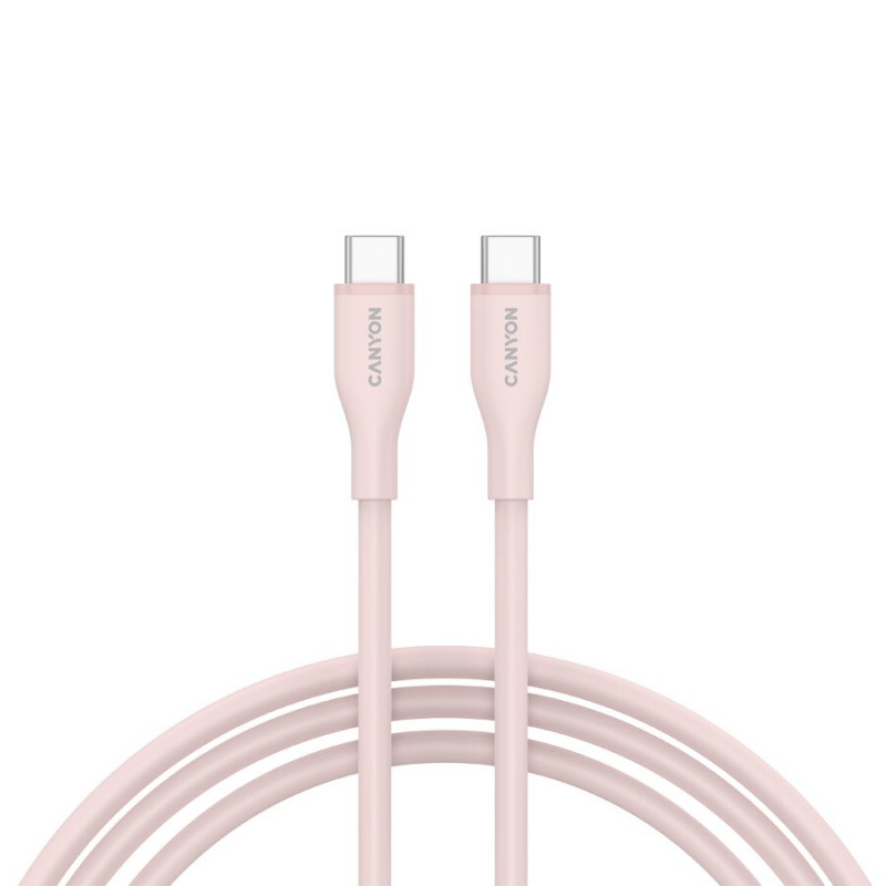 CANYON USB-C to USB-C kaabel 60W 1m Silicone Pink Sand
