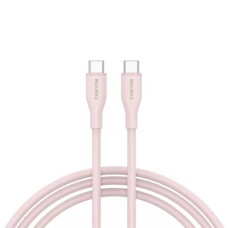 CANYON USB-C to USB-C kaabel 60W 1m Silicone Pink Sand