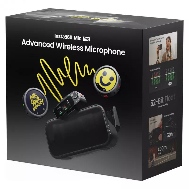 Insta360 Mic Pro (2 TX + 1 RX) - Digitaalne juhtmevaba mikrofonisüsteem