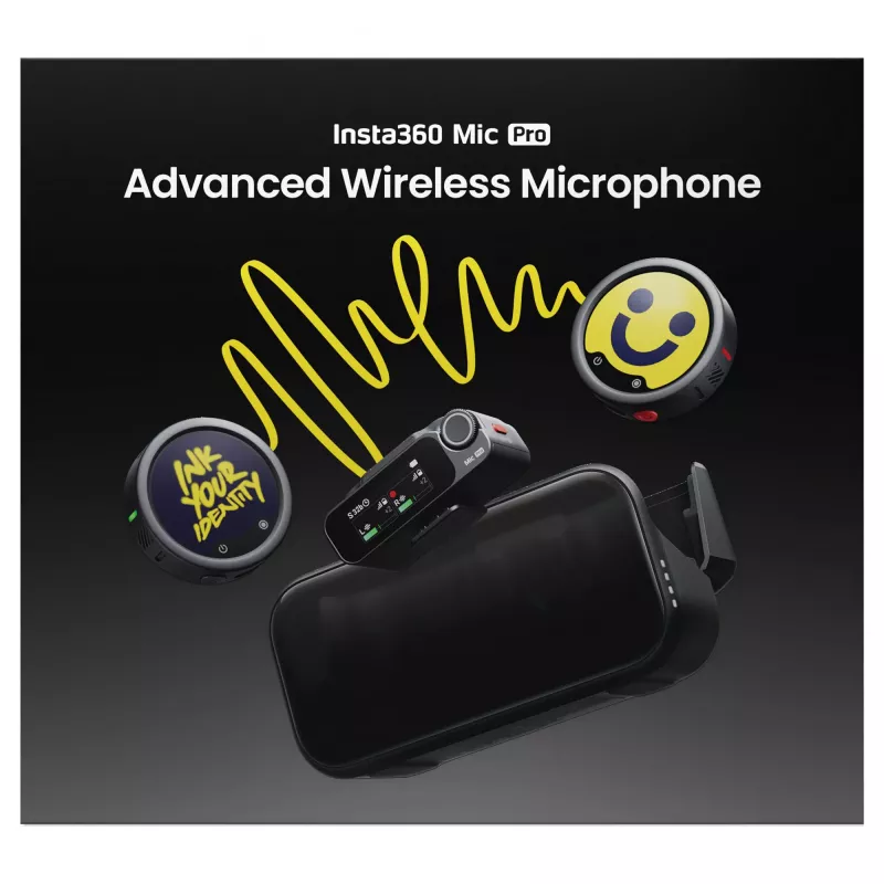 Insta360 Mic Pro (2 TX + 1 RX) - Digitaalne juhtmevaba mikrofonisüsteem
