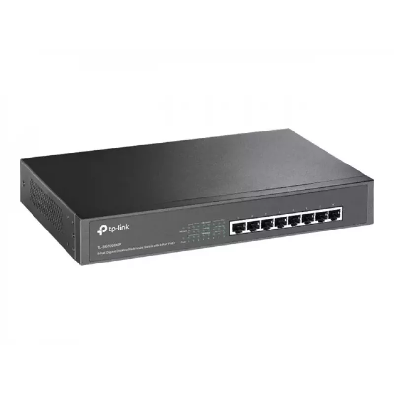 TP-Link TL-SG1008MP Unmanaged Gigabit Ethernet PoE+ Switch (8 Ports, 126W Budget, Black)