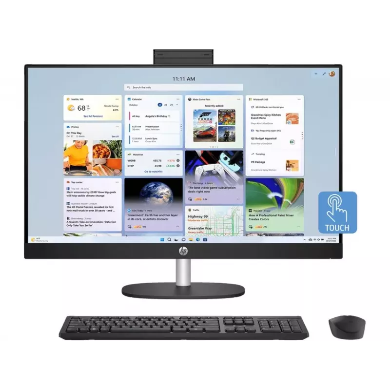 HP All-in-One 27-cr1003ne Intel Core Ultra 7 155U 32GB DDR5 RAM 512GB SSD 27 inch Full HD Touchscreen Windows 11 Home (taastatud toode)