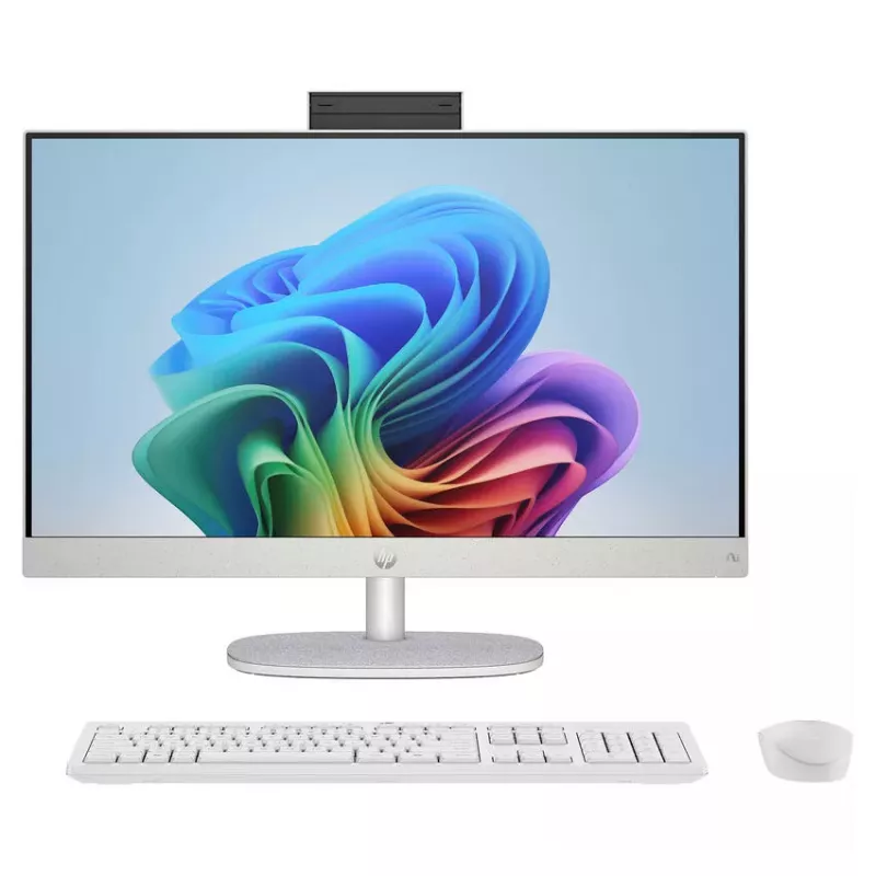 HP All-in-One NGAI 24-ct2001na lauaarvuti, AMD Ryzen 5 8500G, 16GB DDR5, 512GB SSD, 23.8 inch FHD IPS, Windows 11 Home, Snow White