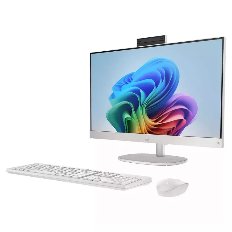 HP All-in-One NGAI 24-ct2001na lauaarvuti, AMD Ryzen 5 8500G, 16GB DDR5, 512GB SSD, 23.8 inch FHD IPS, Windows 11 Home, Snow White