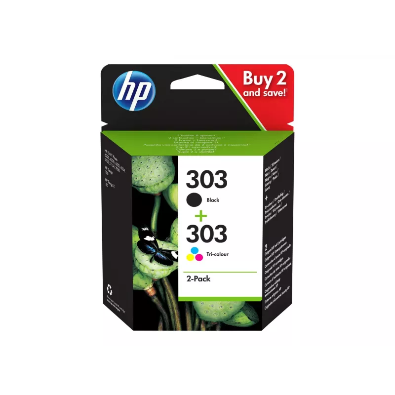 HP 303 Must/Tri-Color originaalne tindikassett 2-pakk