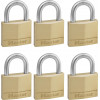 Master Lock 140EURSIX 6-Pack Keyed Alike Padlock Set 22mm Brass Body