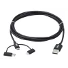 Eaton Tripp Lite Series Universal USB-A to Lightning, USB Micro-B and USB-C Sync/Charge Cable (M/3xM), MFi Certified, Black, 6 ft. (1.8 m)