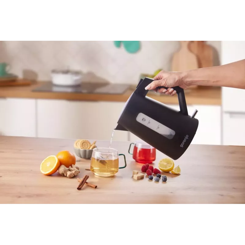 Gorenje K17OPB Elektriketel 2200 W 1,7 L Plastik Must 360° Pöördalus