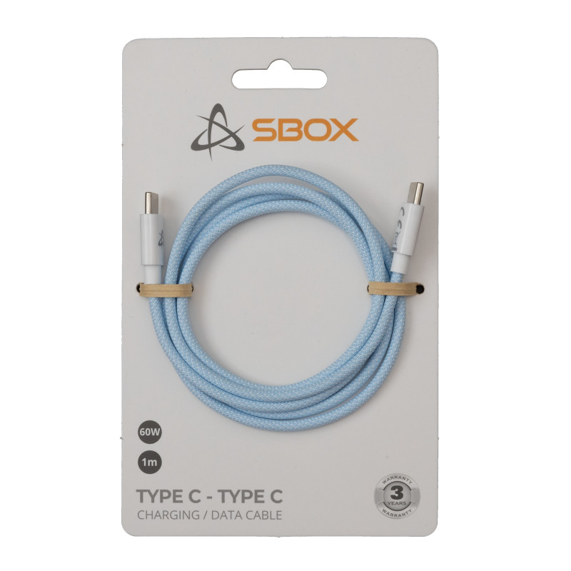 SBOX USB-C to USB-C kaabel 1m Sinine - Laadimine ja andmesünkroonimine