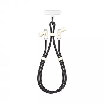 SBOX LANYARD BLACK USB-C to USB-C kaabel 1,5 m must