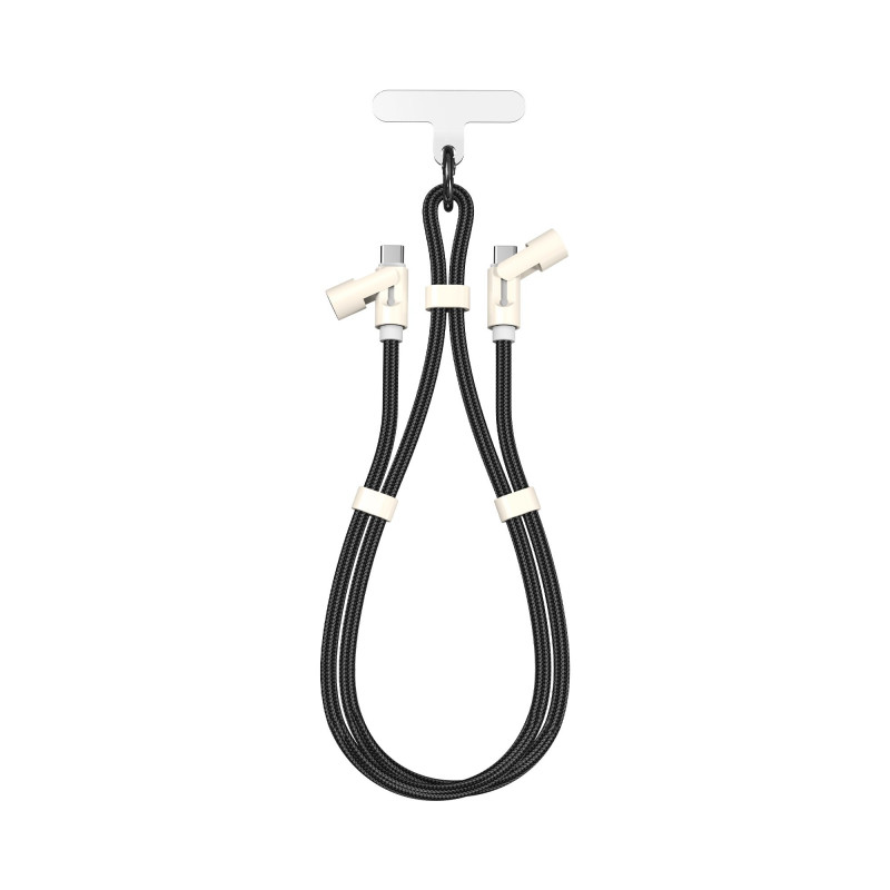 SBOX LANYARD BLACK USB-C to USB-C kaabel 1,5 m must