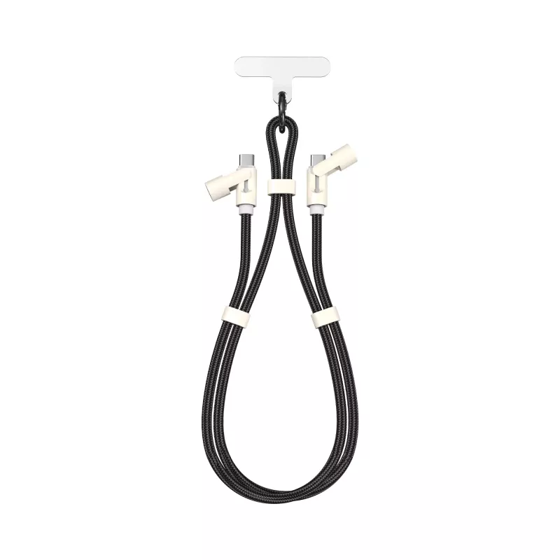 SBOX LANYARD BLACK USB-C to USB-C kaabel 1,5 m must