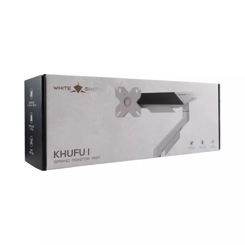 White Shark KHUFU-I GMS-3210 Ühe monitori lauakinnitus 17 inch-32 inch ekraanidele, must