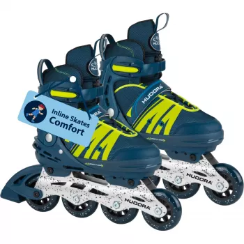 HUDORA Inline Skates Comfort Size 29-34 (Blue/Yellow)