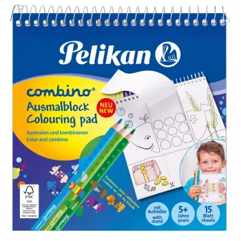 Pelikan 811231 Värvimiskomplekt, 15 lehekülge, Poistele/Tüdrukutele, Värvilised pliiatsid kaasas, Pildikomplekt värvimiseks