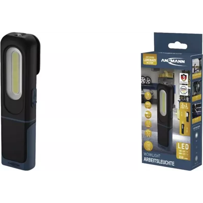 ANSMANN WL350R LED laetav prožektor must, 1800 Lux, 350 luumenit, 1 tk (1600-0706)
