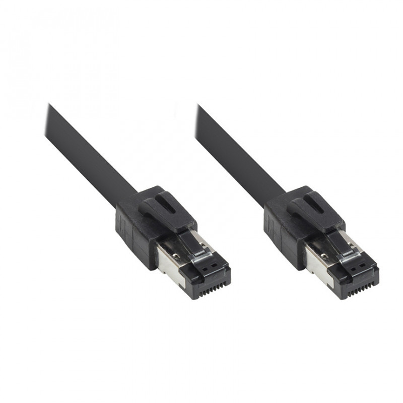 GoodConnections RNS® Cat.8.1 S/FTP Patch Cable, 0.5m, Black, LSZH, 40Gbit/s, 2000MHz