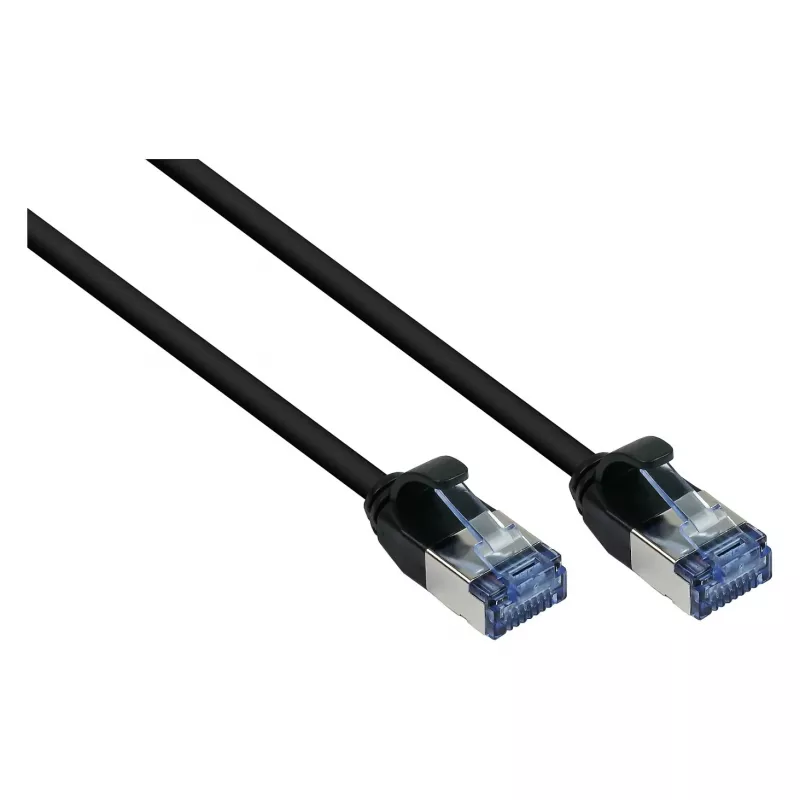 GoodConnections RNS® SlimLine Cat.6A U/FTP Patch-kaabel, LSZH, 500MHz, vask, must, 2m