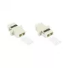 GoodConnections LC/UPC to LC/UPC Duplex Fiber Optic Adapter, OM2 Multimode, Ceramic Sleeve, Plastic Housing with Flange, Grey (LW-K202)