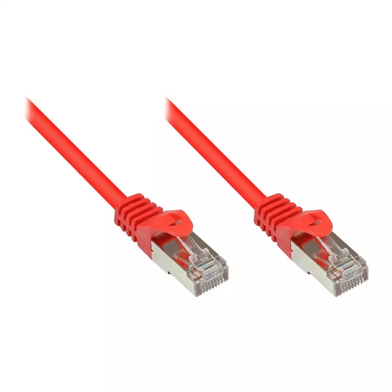GoodConnections Alcasa Cat5e RJ-45 Patch-kaabel, 0,15 m, punane, kullatud pistikutega