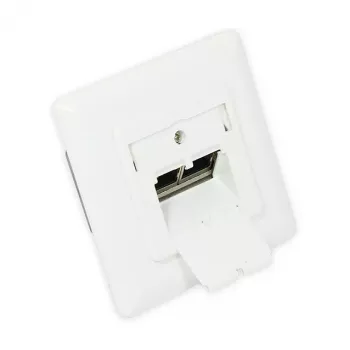 GoodConnections Cat.6A Network Wall Outlet 2xRJ45 Shielded Flush-Mount Vertical Cable Entry Signal White RAL9003