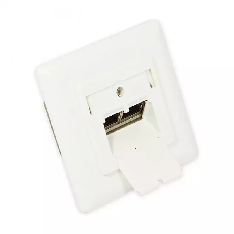 GoodConnections Cat.6A võrgupistikupesa, 2xRJ45, varjestatud, pindmonteeritav, disainiga ühilduv, vertikaalne kaabli sisenemine, pärlvalge RAL1013 (GC-N0021)
