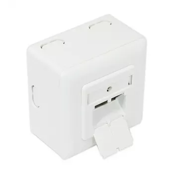 GoodConnections Cat.6 võrgupistikupesa, 2xRJ45, varjestatud, pinnale paigaldatav, vertikaalne kaabli sisenemine, signaalvalge RAL9003 (GC-N0026)