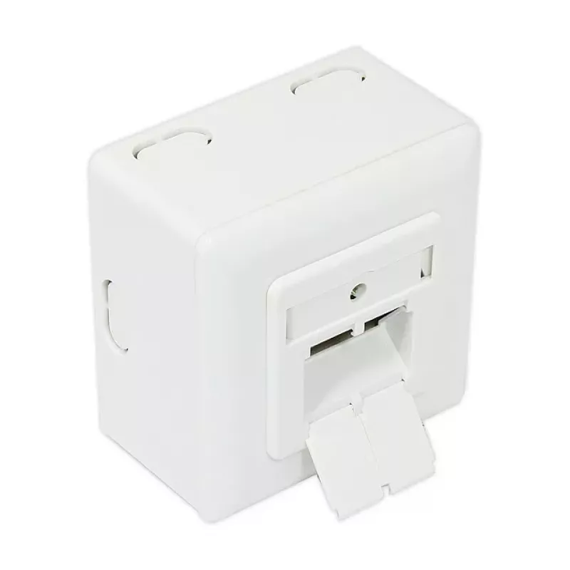 GoodConnections Cat.6 võrgupistikupesa, 2xRJ45, varjestatud, pinnale paigaldatav, vertikaalne kaabli sisenemine, signaalvalge RAL9003 (GC-N0026)