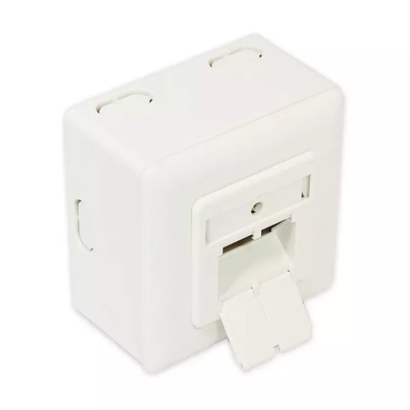 GoodConnections Cat.6 võrgupistikupesa, 2xRJ45, varjestatud, pealispinna paigaldus, pärlvalge RAL1013, GC-N0027