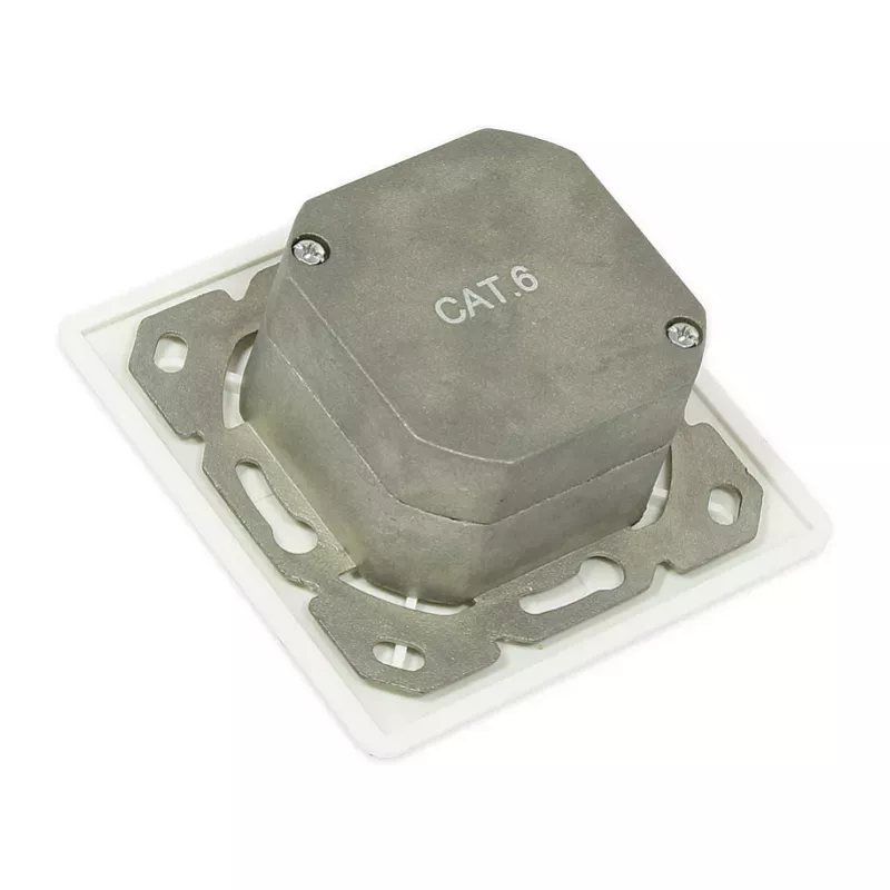 GoodConnections Cat.6 võrgupistikupesa, 2xRJ45, varjestatud, pealispinna paigaldus, pärlvalge RAL1013, GC-N0027