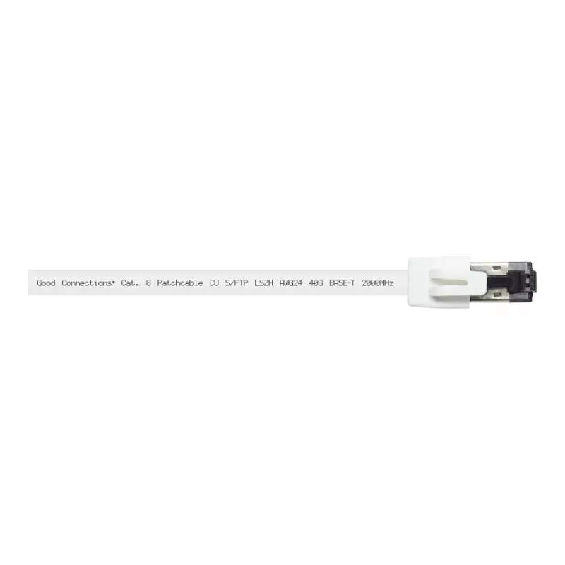 GoodConnections RNS® Cat.8.1 S/FTP Patch-kaabel, PiMF, LSZH, 2000MHz, 40Gbit/s, Valge, 0,5m