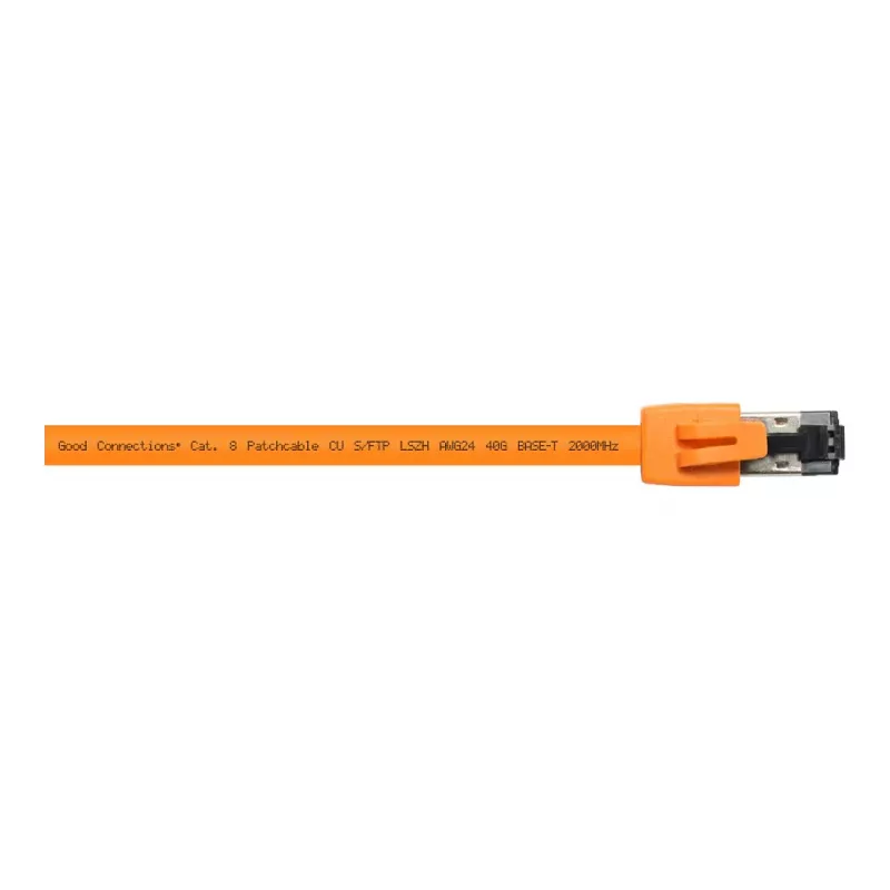 GoodConnections RNS® Cat.8.1 S/FTP Patch-kaabel, PiMF, LSZH, 2000MHz, 40Gbit/s, Oranž, 0,5m