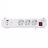 Equip pikenduspesa CEE 7/7 90° 3x Schuko / 2x USB-C + USB-A, valge, 1,5 m