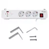 Equip pikenduspesa CEE 7/7 90° 3x Schuko / 2x USB-C + USB-A, valge, 1,5 m