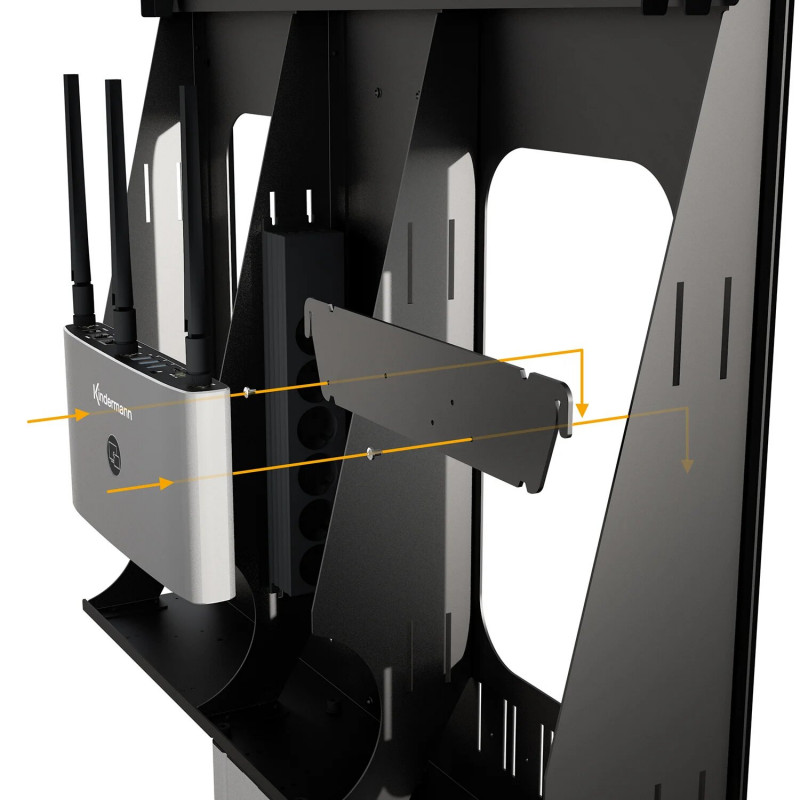 Kindermann Mounting Clamp - Black, RAL 9005 - Cart Mounting (Rear)