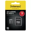 Intenso 16GB MicroSDHC Class 4 mälukaart SD-adapteriga, lugemiskiirus kuni 21 MB/s, must