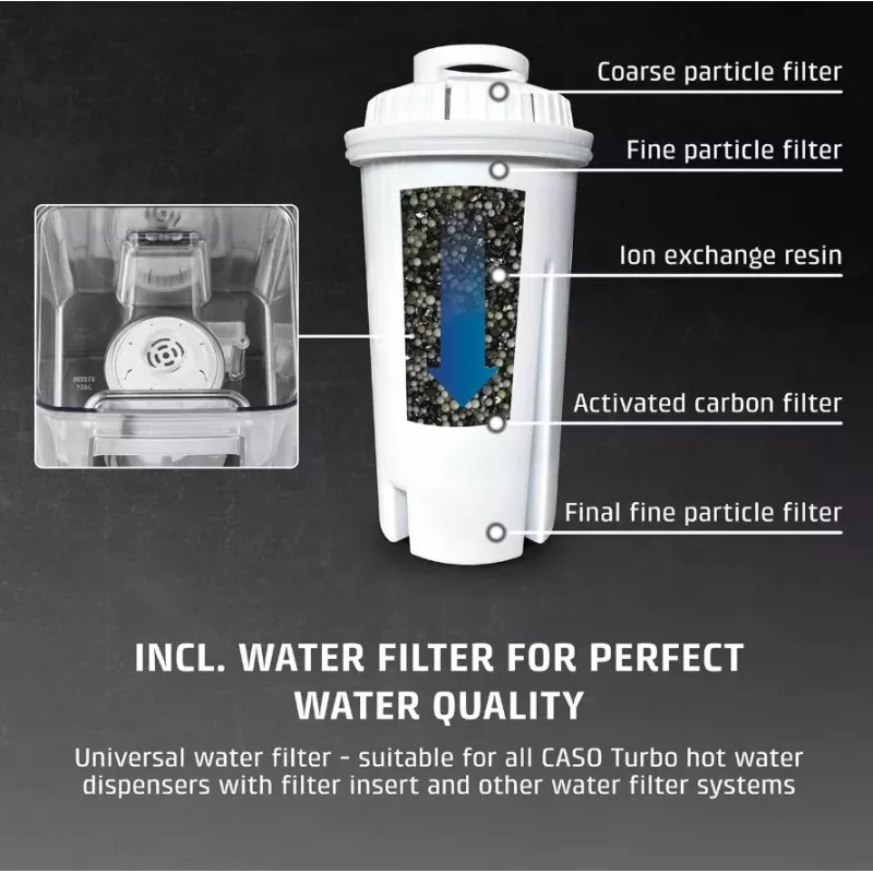 CASO HW 666 Inox Turbo Kuuma Vee Automaat 2.7L 2600W Roostevaba Teras/Must