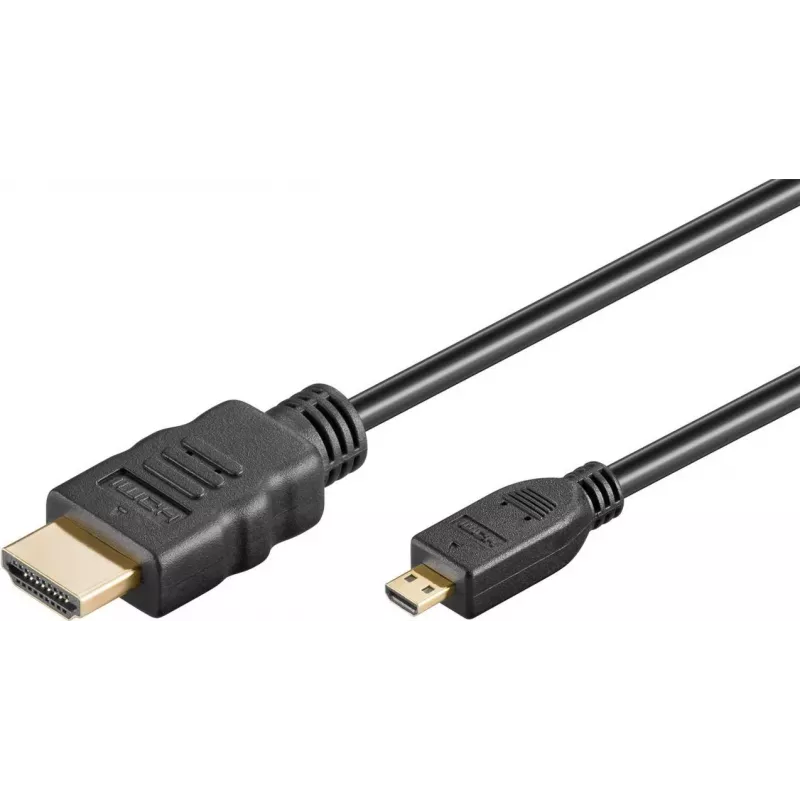 Goobay Ultra High-Speed HDMI-kaabel Micro-HDMI 8K 60 Hz 2 m Must