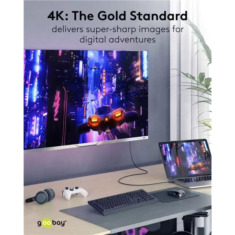 Goobay 80104 Soft HDMI High-Speed kaabel Ethernetiga, 3 m, must