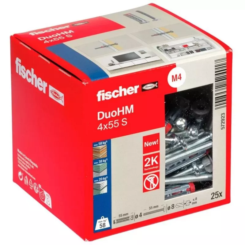 Fischer DuoHM 4x55 S TX õõnesankur, 25 tk