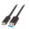 EFB Elektronik USB 3.2 Gen 1 SuperSpeed kaabel, Type-A isane Type-C isane, 3A, 5 Gbit/s, 0,5 m, must
