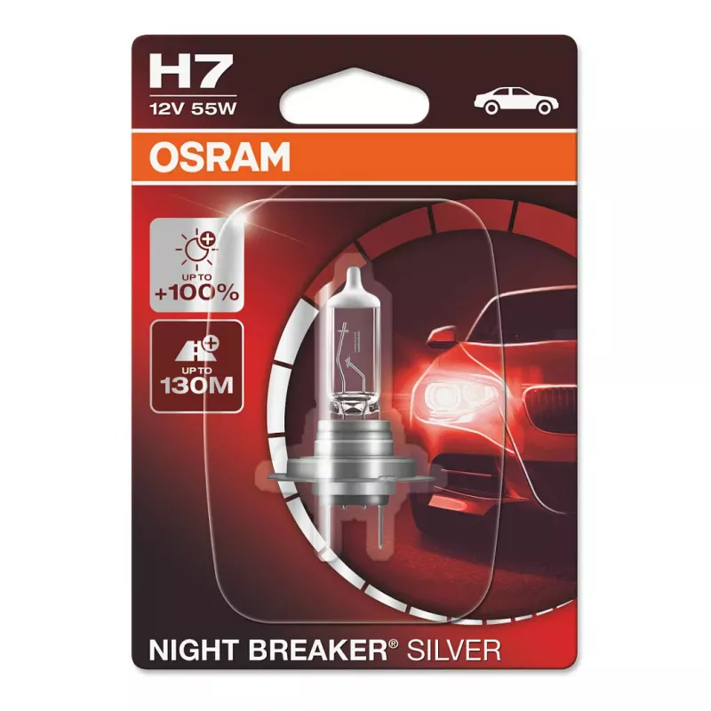 OSRAM NIGHT BREAKER SILVER H7 64210NBS Halogeen Esitulede Pirn 12V 55W 1500lm