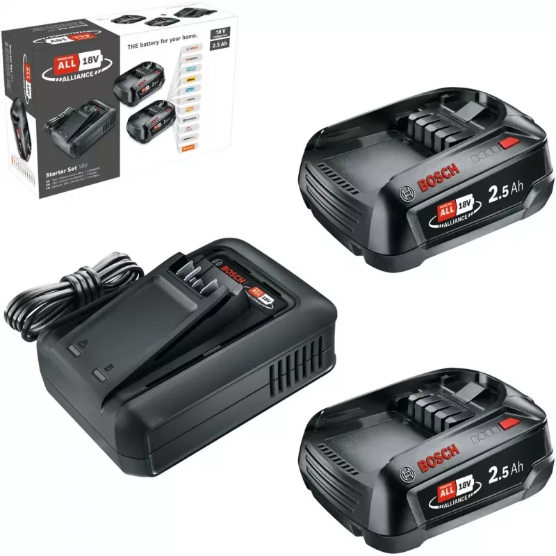 Bosch 18V Starter Set 2 x 2.5 Ah Akud + AL 18V-44 Laadija (1600A031T5)