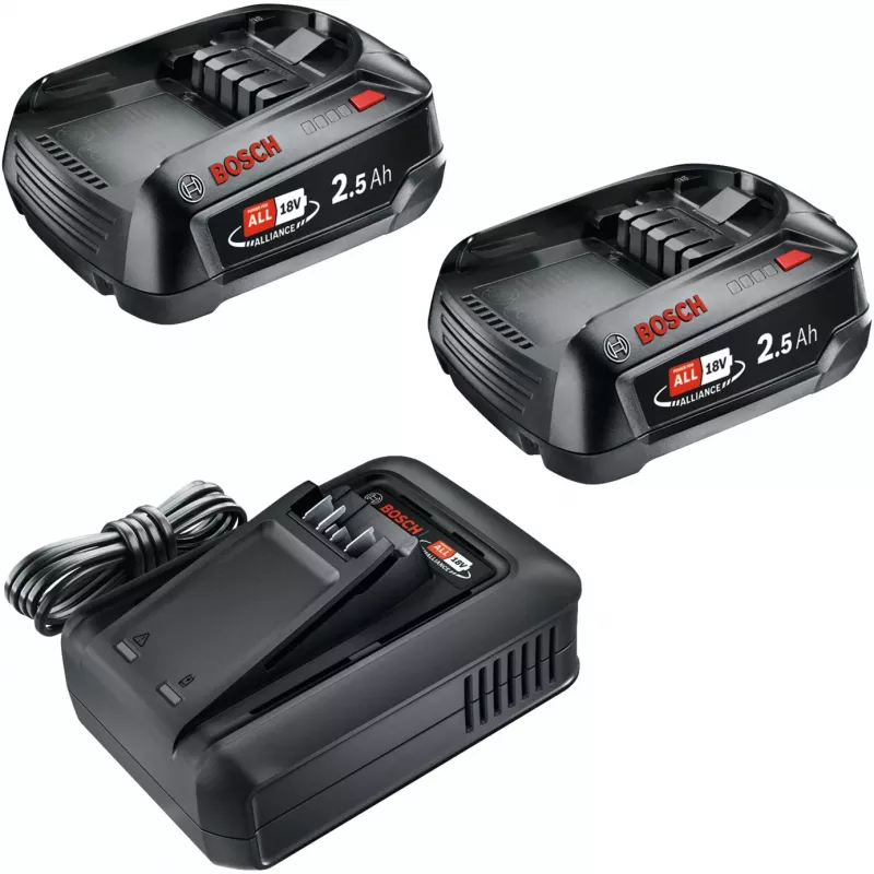 Bosch 18V Starter Set 2 x 2.5 Ah Akud + AL 18V-44 Laadija (1600A031T5)