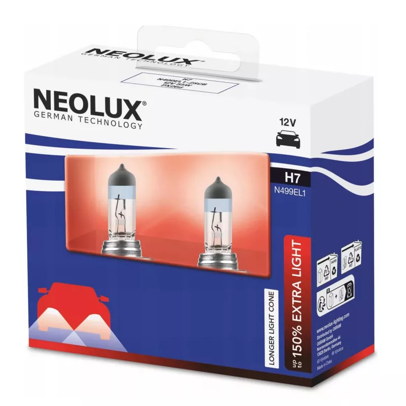 Neolux H7 Extra Light 2-Pack Halogeenpirn 12V 55W