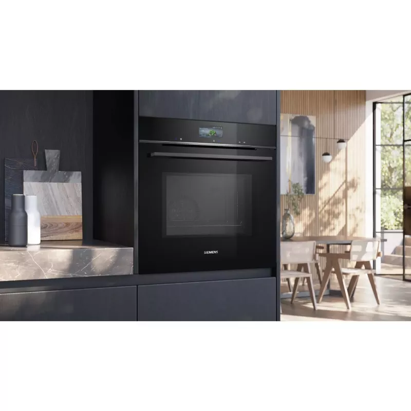 SIEMENS HM736GAB1 iQ700 Sisseehitatud ahi mikrolaineahjuga, must, 60 cm, Home Connect