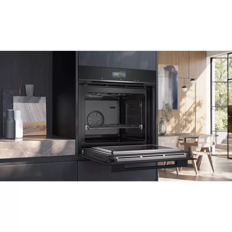 SIEMENS HM736GAB1 iQ700 Sisseehitatud ahi mikrolaineahjuga, must, 60 cm, Home Connect