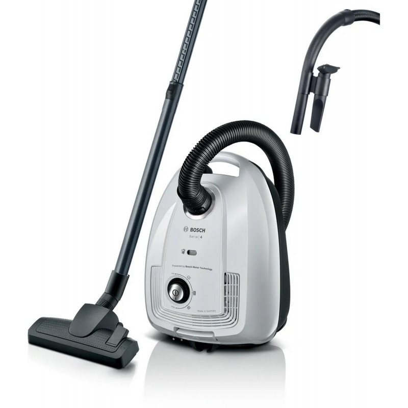 Bosch BGL38WH2 Kotiga Silindertolmuimeja, 600W, Valge/Antratsiit