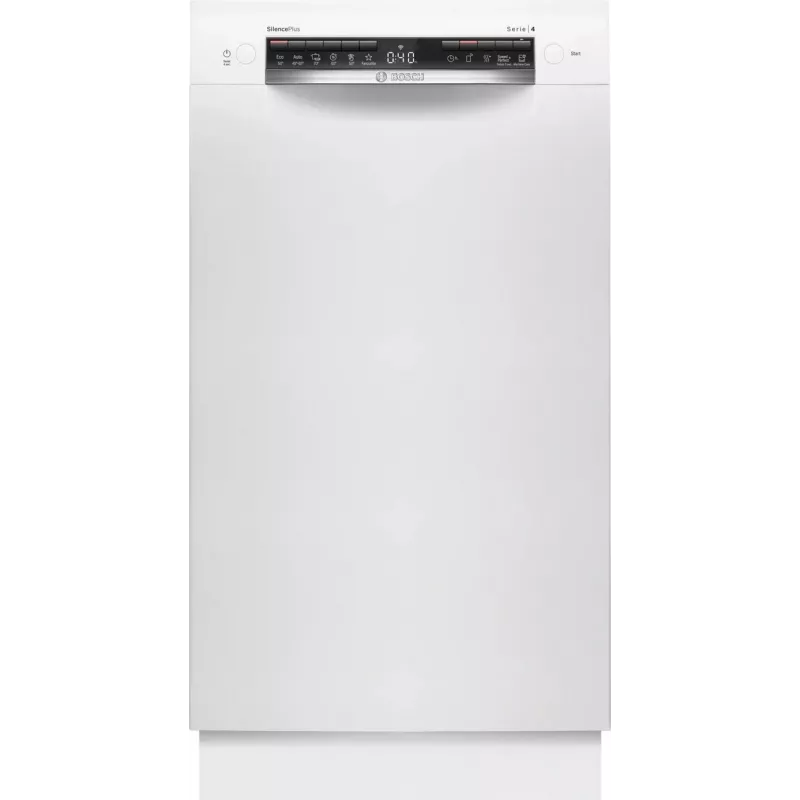 Bosch SPU4HMW01S Vabaltseisev kitsas nõudepesumasin, valge, 9 kattekomplekti, energiaklass C, 45 dB, EcoSilence Drive, Home Connect