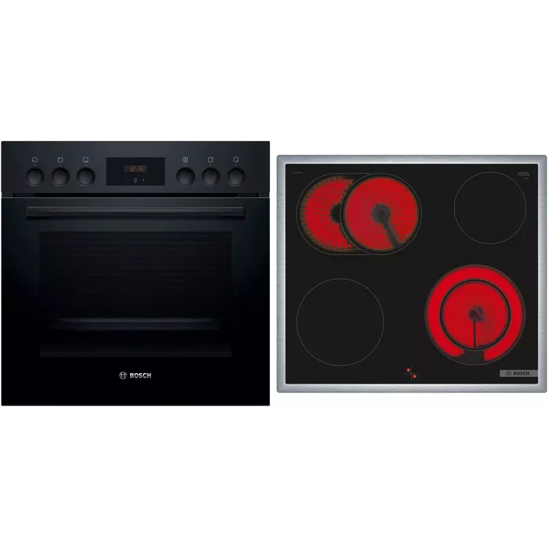 Bosch HND211LB2 Must komplekt: sisseehitatud ahi ja induktsioonpliit (HEF113BB0 + NKN645GA2E)